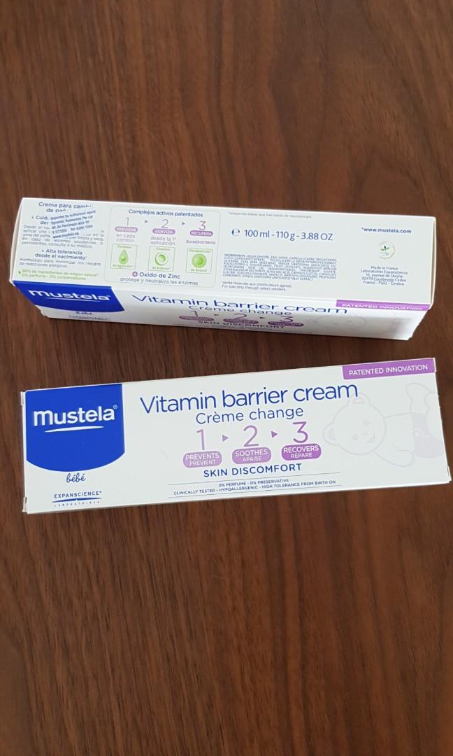 Mustela Vitamin Barrier Diaper Rash Cream 123, 100ml, Babies & Kids