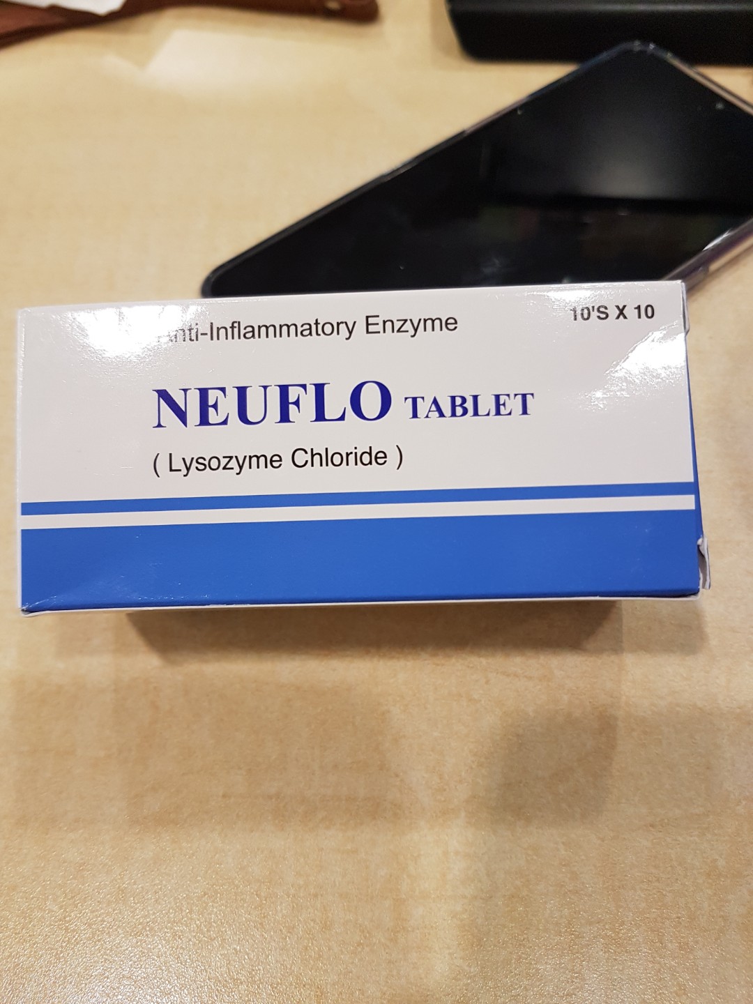 Neuflo tablet lysozyme chloride anti inflammatory enzyme 
