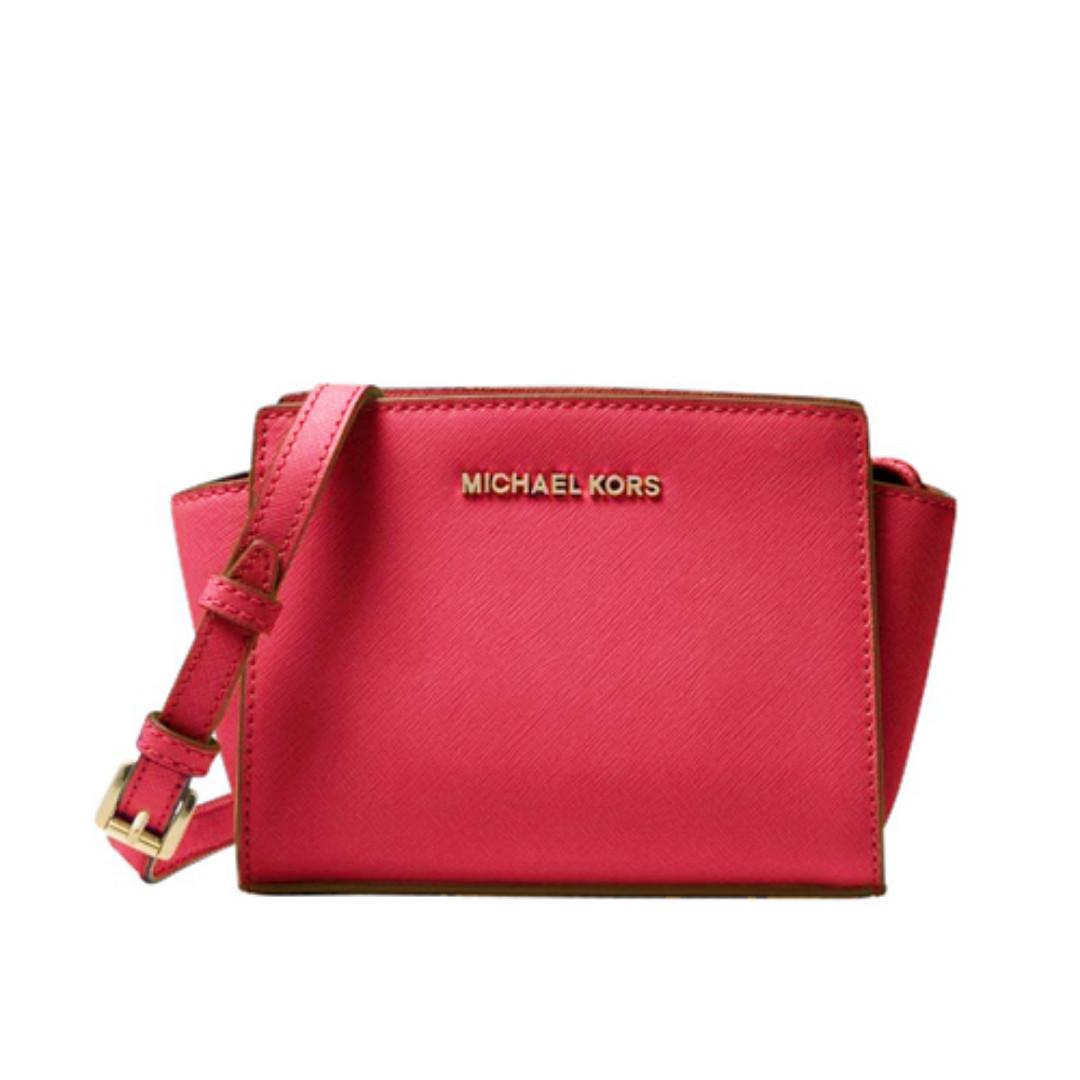 MICHAEL Michael Kors Selma Mini Color-Blocked Cross-Body Bag in Pink