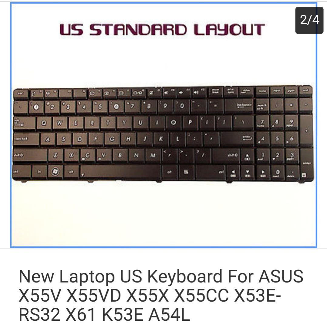 New Laptop US Keyboard For ASUS X55V X55VD X55X X55CC X53E-RS32 X61 K53E A54L