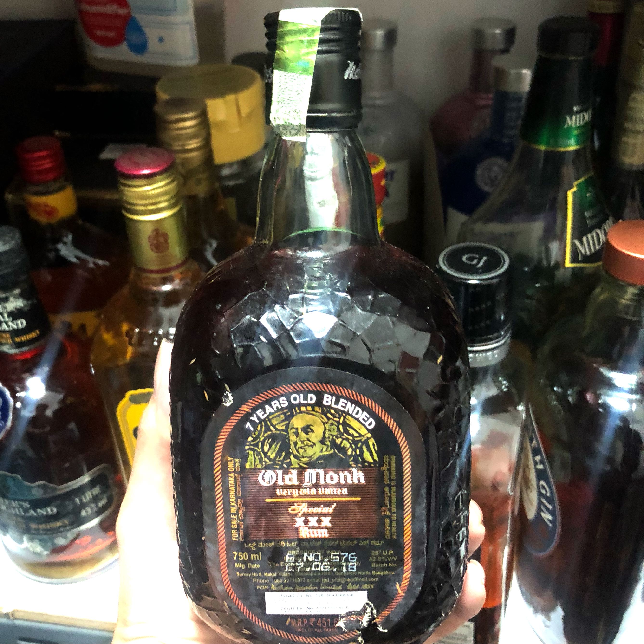 Old Monk Rum 7 Years 750ml Food Drinks Beverages On Carousell It is a dark rum with a distinct vanilla flavour with an alcohol content of 40%. old monk rum 7 years 750ml