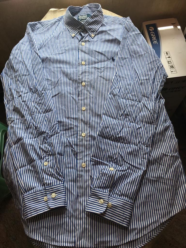 ralph lauren custom fit striped shirt