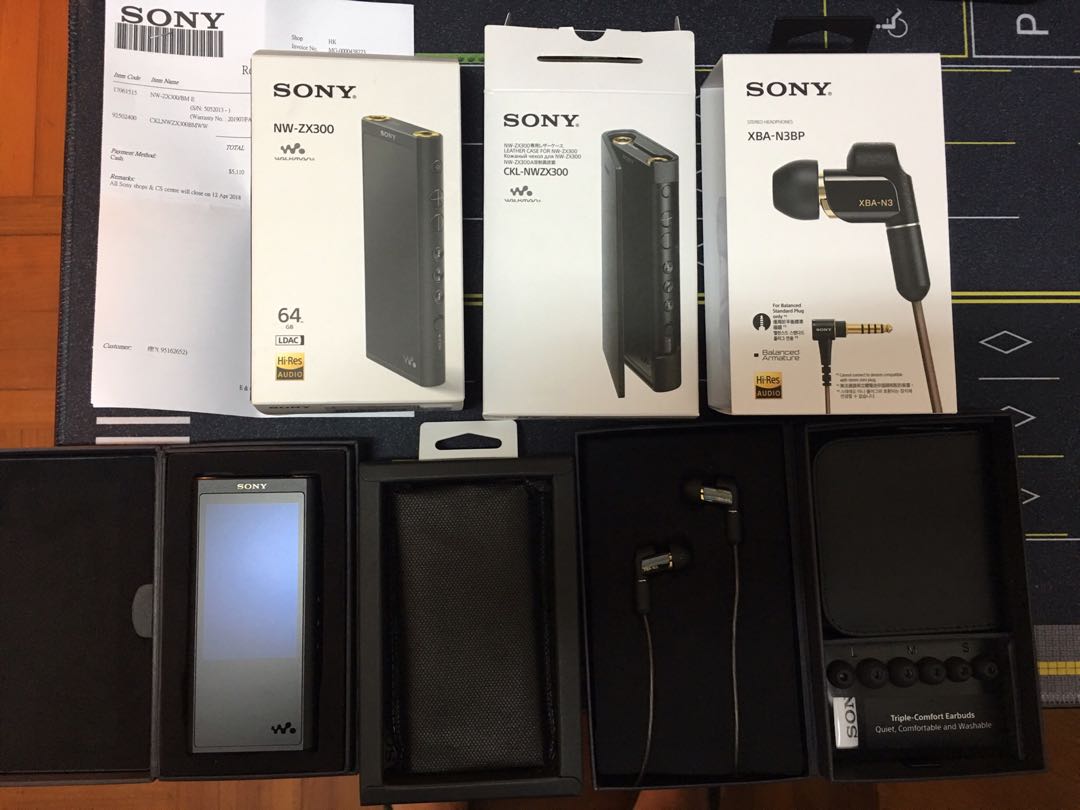 Sony NW-ZX300主機+CKL-NWZX300皮套+XBA-N3BP耳機, 音響