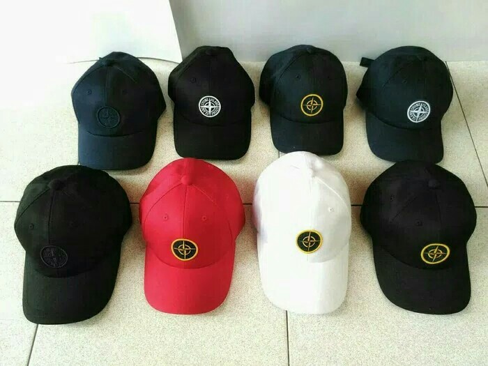 stone island red cap