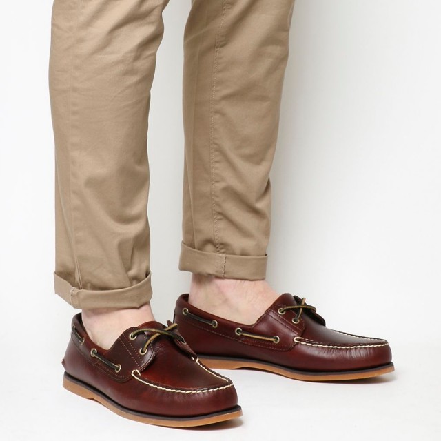 timberland classic 2 eye boat shoe rootbeer smooth