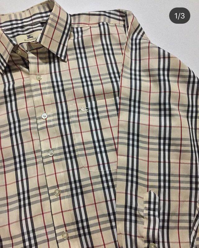 Vintage Burberry long sleeve shirt, Men's Fashion, Tops & Sets 
