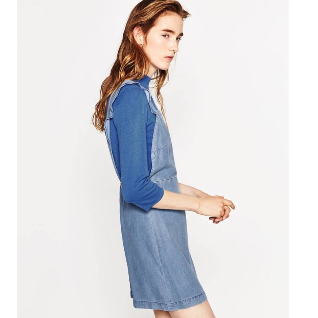 zara denim pinafore