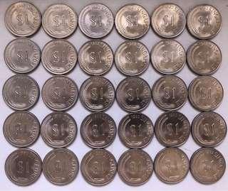 Old $1 Singapore Coins