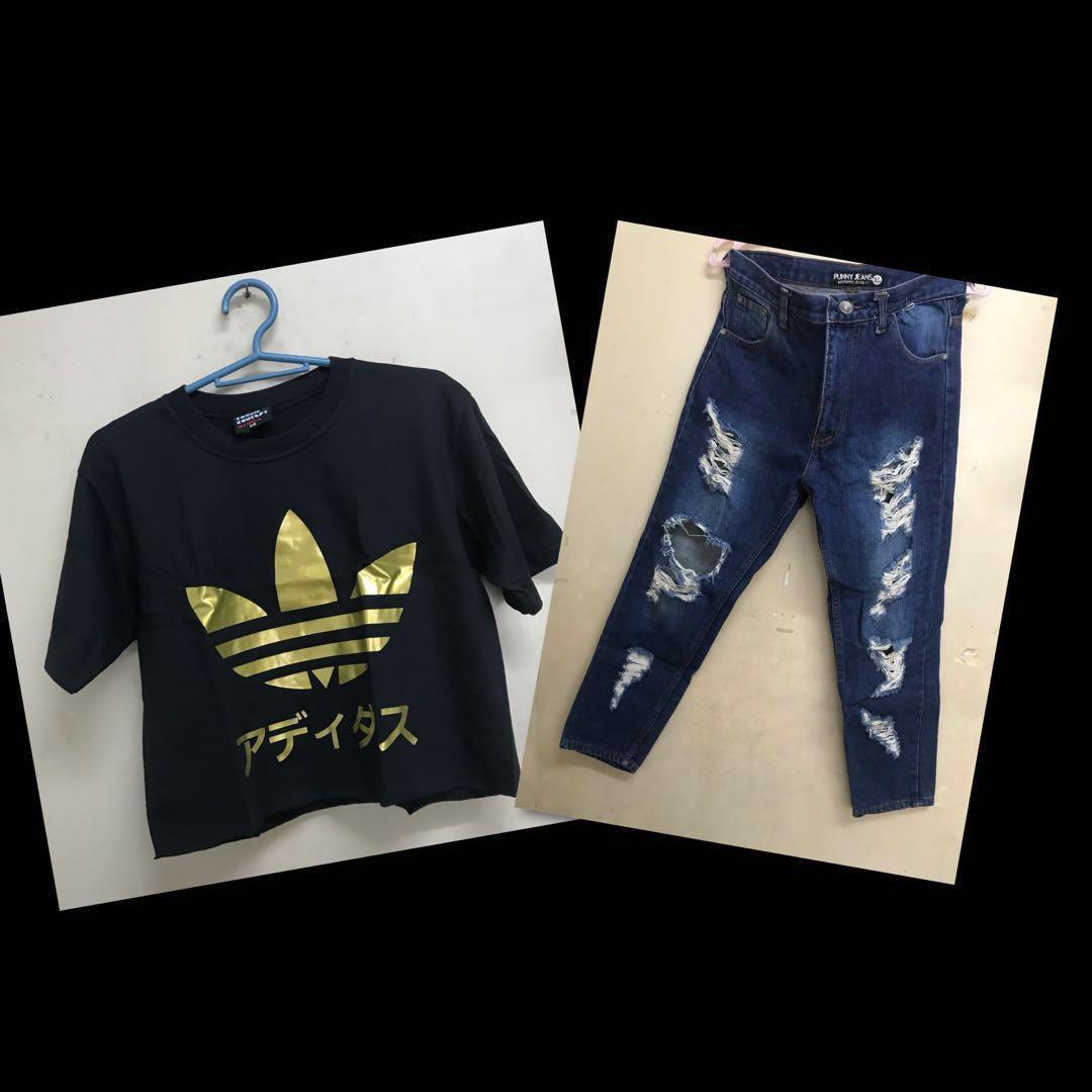 adidas ripped jeans