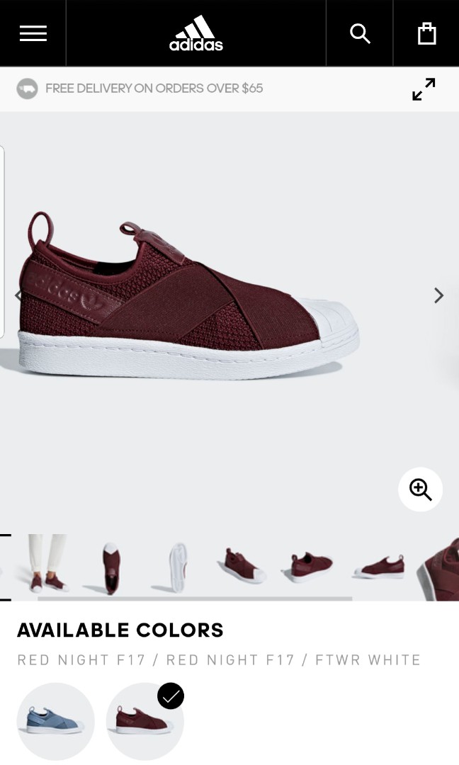 adidas superstar slip on red burgundy