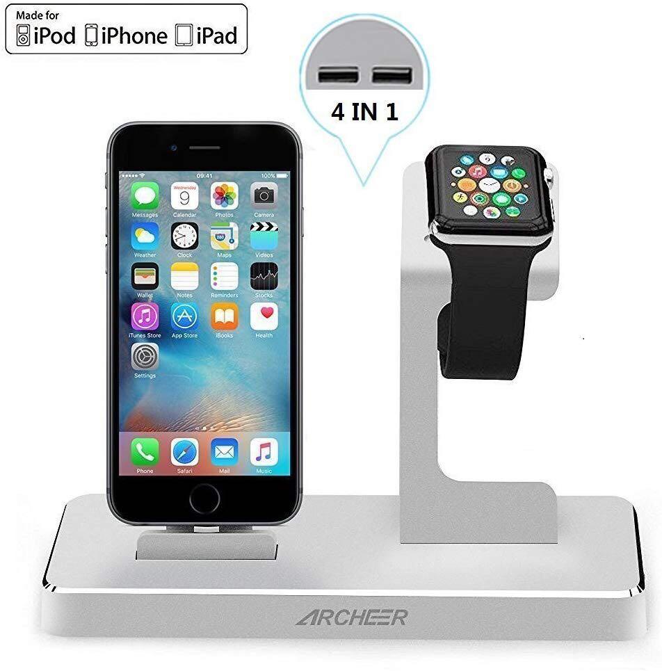 Archeer 4 In 1 Apple Watch Stand Iphone Charging Dock With 8 Pin Lightning Adapter Apple