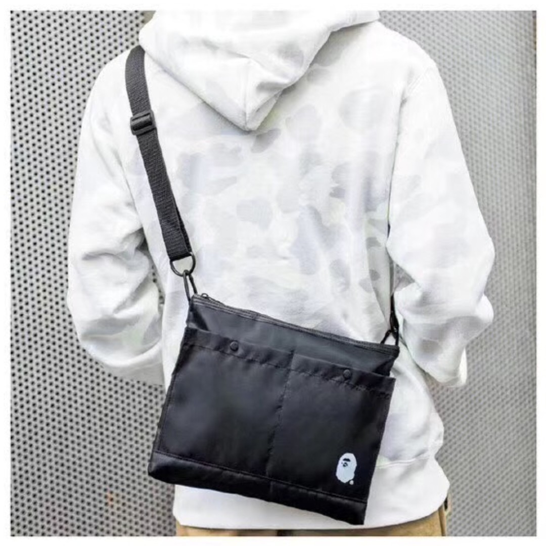 bape sling bag black