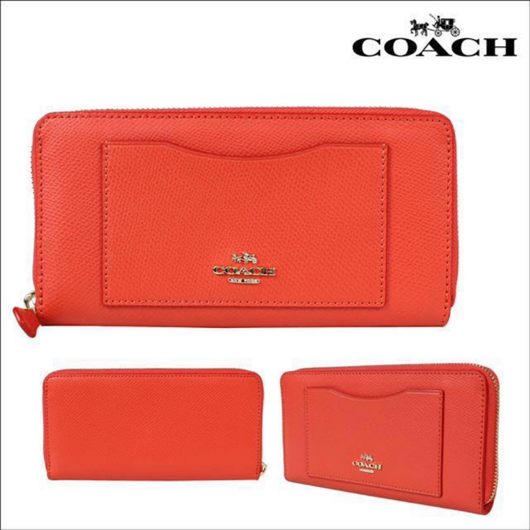 Coach wallet orange best sale