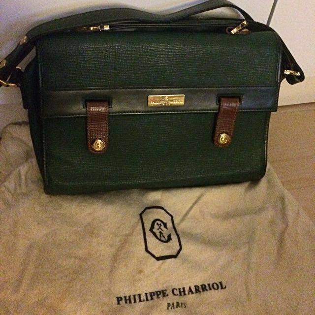 PHILIPPE CHARRIOL VINTAGE GREEN PARIS Sling Purse