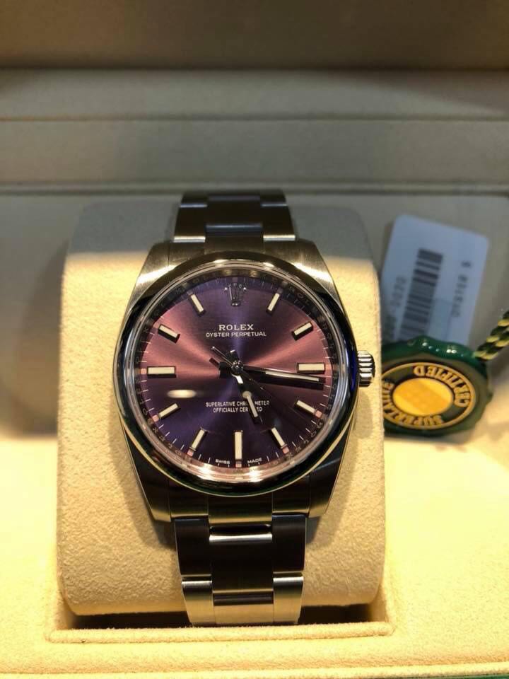 Rolex oyster perpetual 34 red grape sales