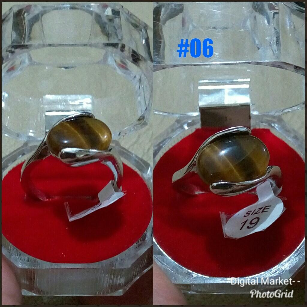 cincin batu tiger eye model untuk wanita