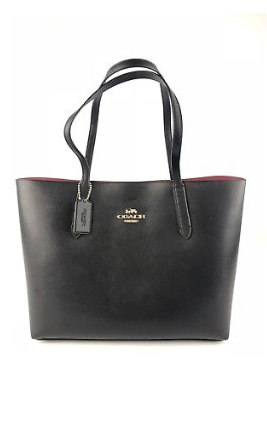 Coach black tote red inside online