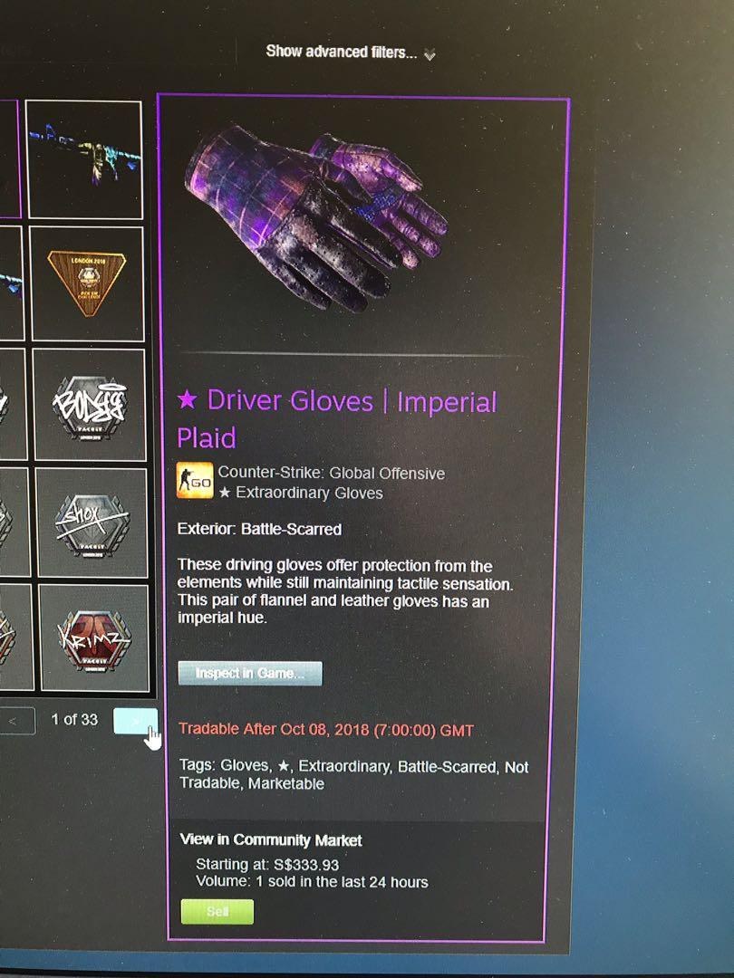 CSGO Glove Driver Gloves Imperial Plaid BS, Video Gaming, Gaming