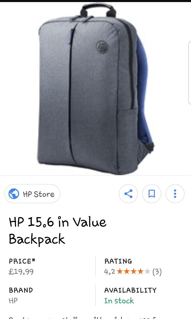 hp value backpack 15.6
