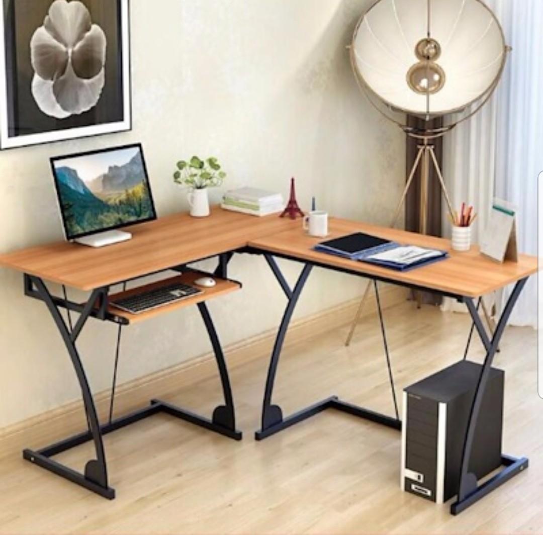 L shaped computer table, Furniture & Home Living, Furniture, Tables ...