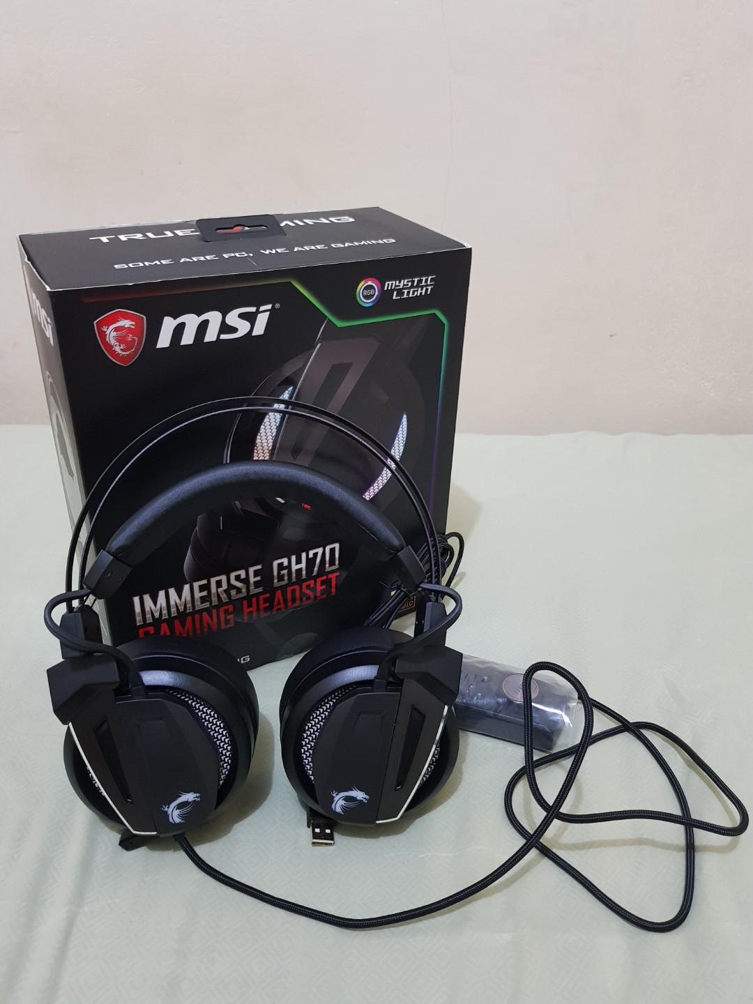 Msi Immerse Gh70 Gaming Headset Elektronik Bagian Komputer Aksesoris Di Carousell