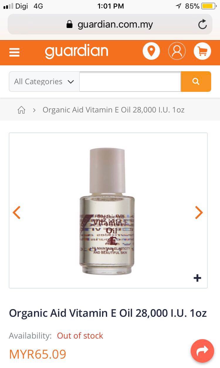 Organic Aid Vitamin E 28 000 I U Health Beauty Skin Bath Body On Carousell