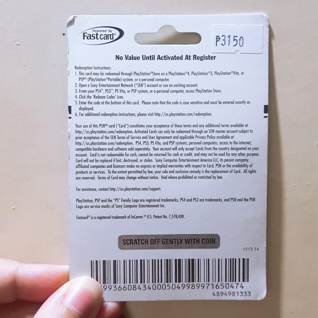 PlayStation Store Gift Card $50, Video Gaming, Video Games ...