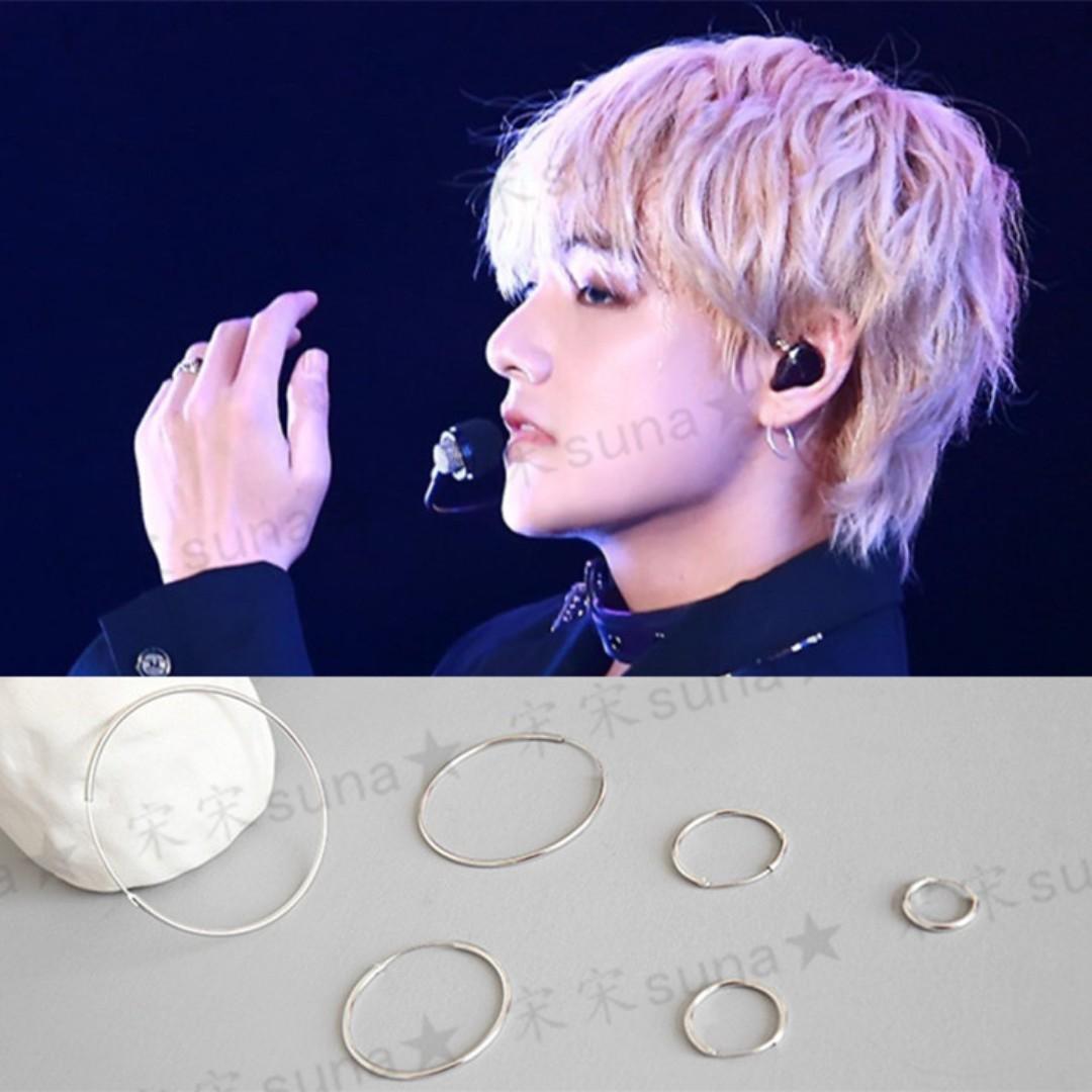 Po Bts V Silver Ring Earrings Bulletin Board Preorders On Carousell