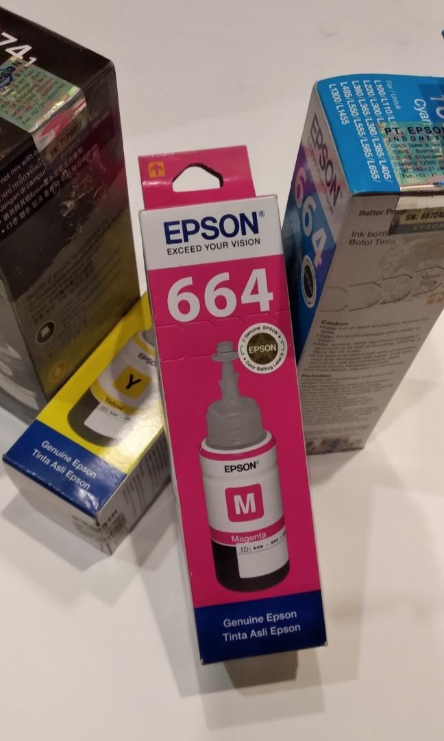 Tinta Epson 664 Magenta, Elektronik, Bagian Komputer \u0026 Aksesoris di  Carousell