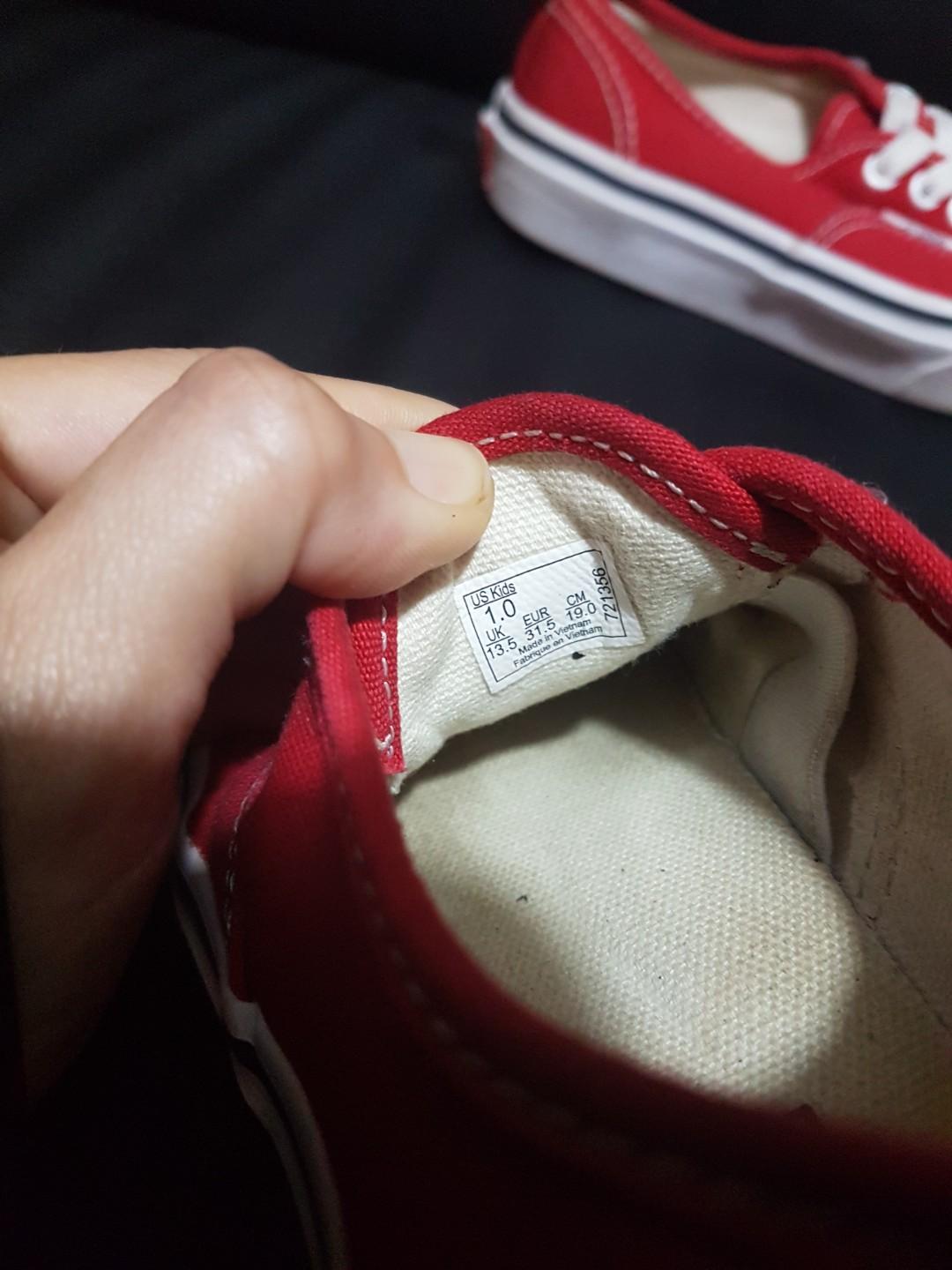 boys red vans shoes
