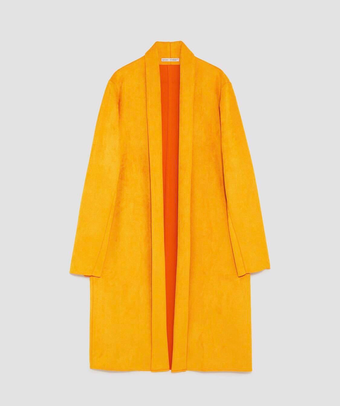 mustard yellow coat zara