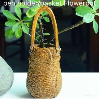 Flowerpot/Pen Holder Bamboo Basket