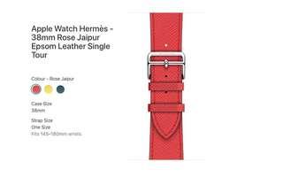 Apple Watch Strap 38mm Hermès Rose Jaipur Epsom Leather Single Tour