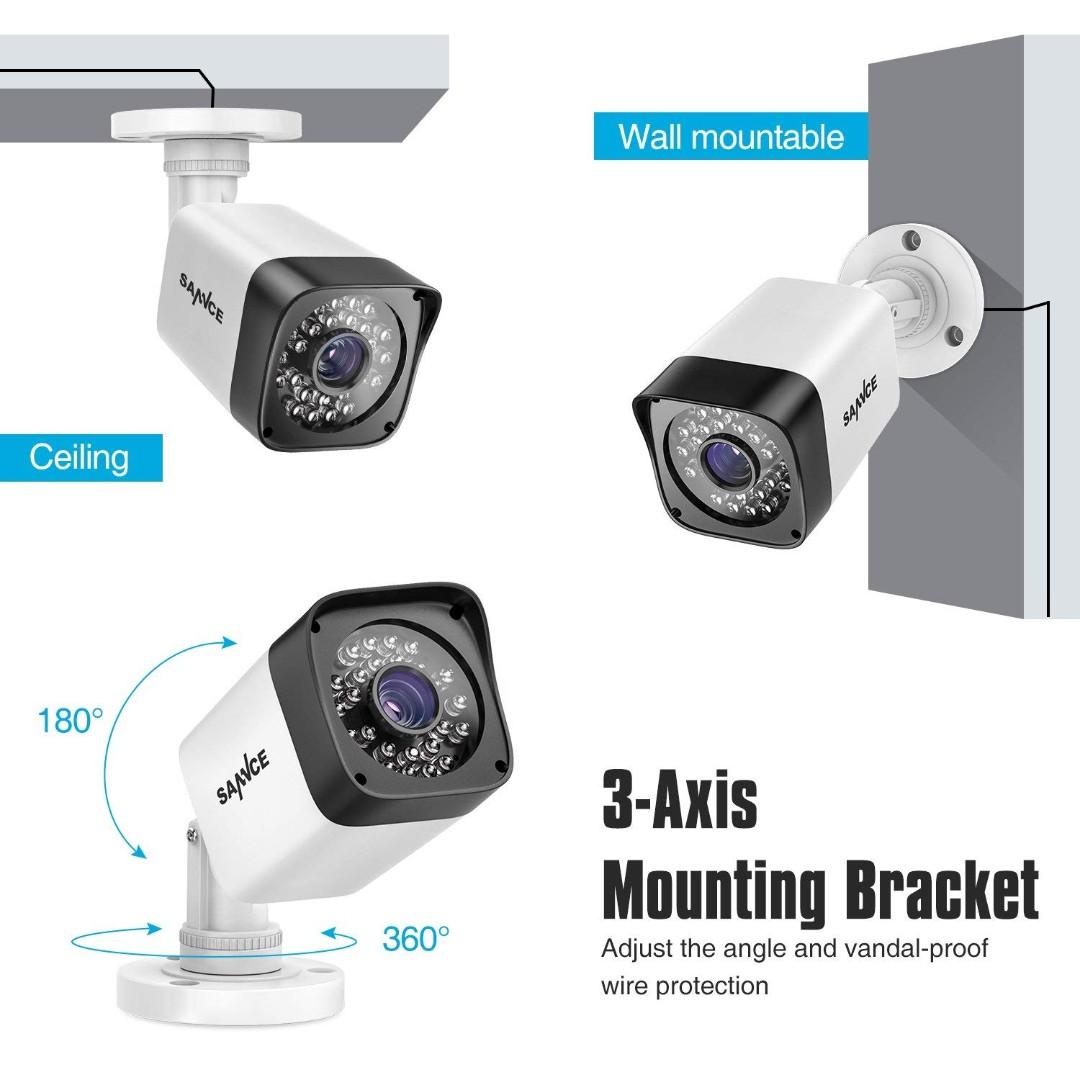 70. SANNCE 4CH 1080N DVR CCTV Camera System 1TB Surveillance HDD w/ 4x ...