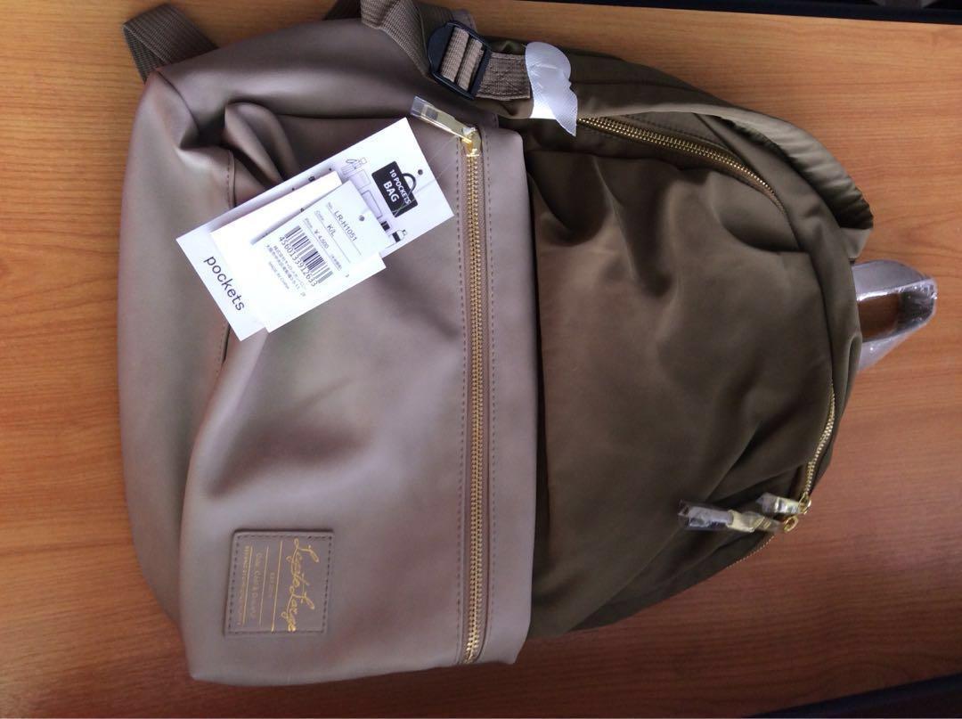 Anello Legato Largo 10 pockets backpack Khaki Colour Women s Fashion Bags Wallets Cross body Bags on Carousell