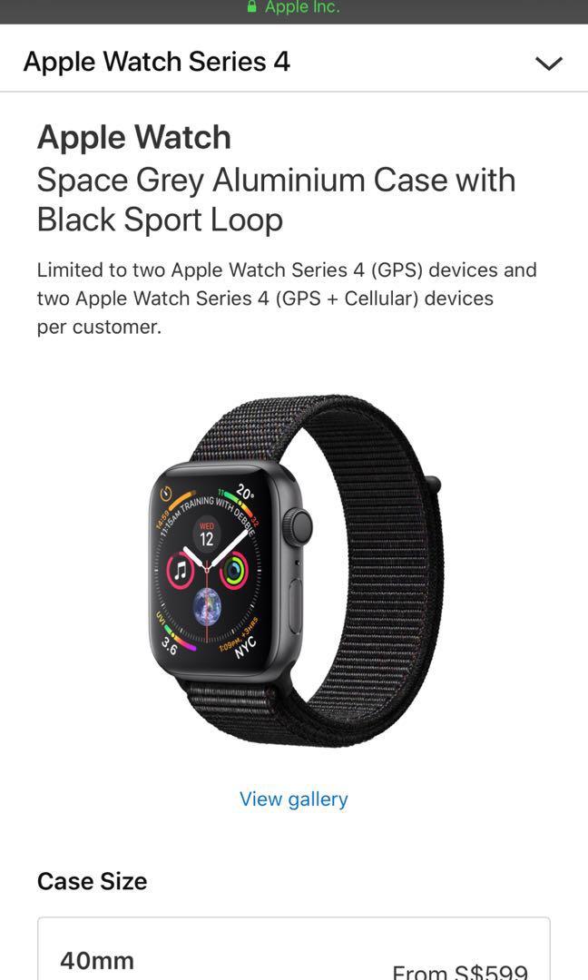 apple watch s4 sg 44mm black