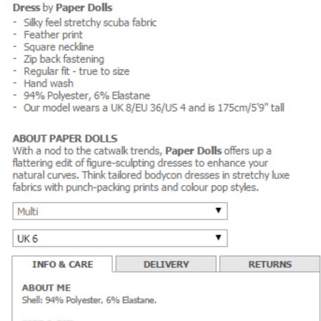 Asos Paper Dolls Pencil Dress In Feather Print Women S Fashion