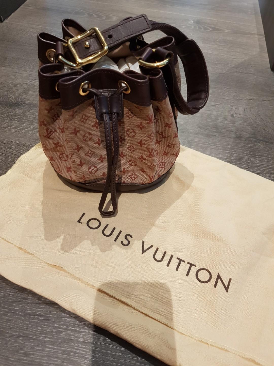 Louis Vuitton Khaki Monogram Mini Lin Canvas Noelie Bag For Sale at 1stDibs