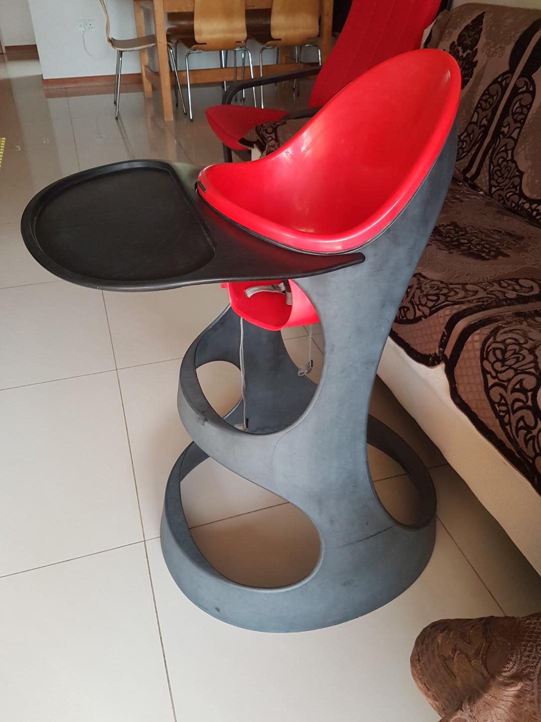 red ikea high chair