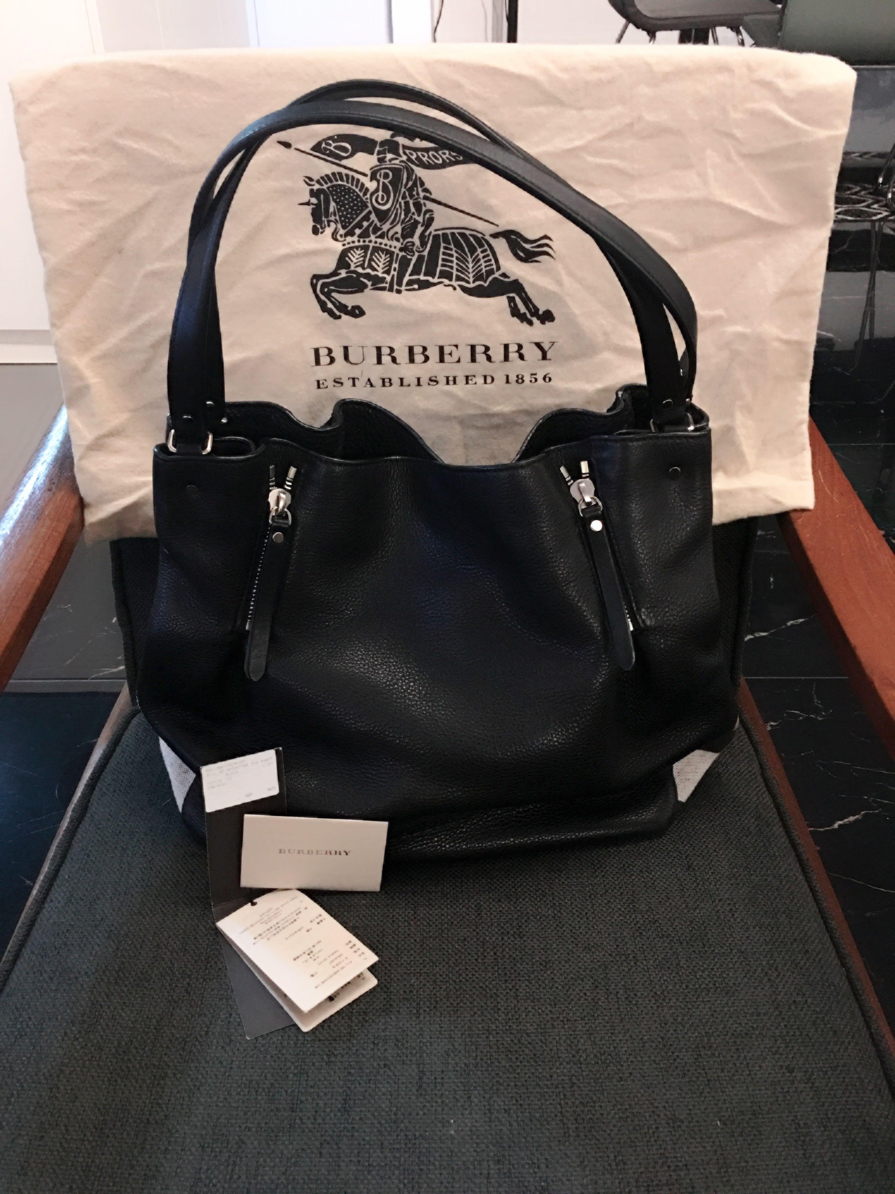Black Burberry Bag, Luxury, Bags 