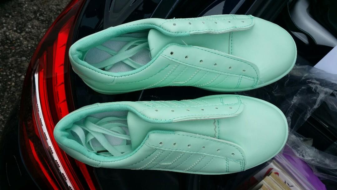 mint green canvas shoes