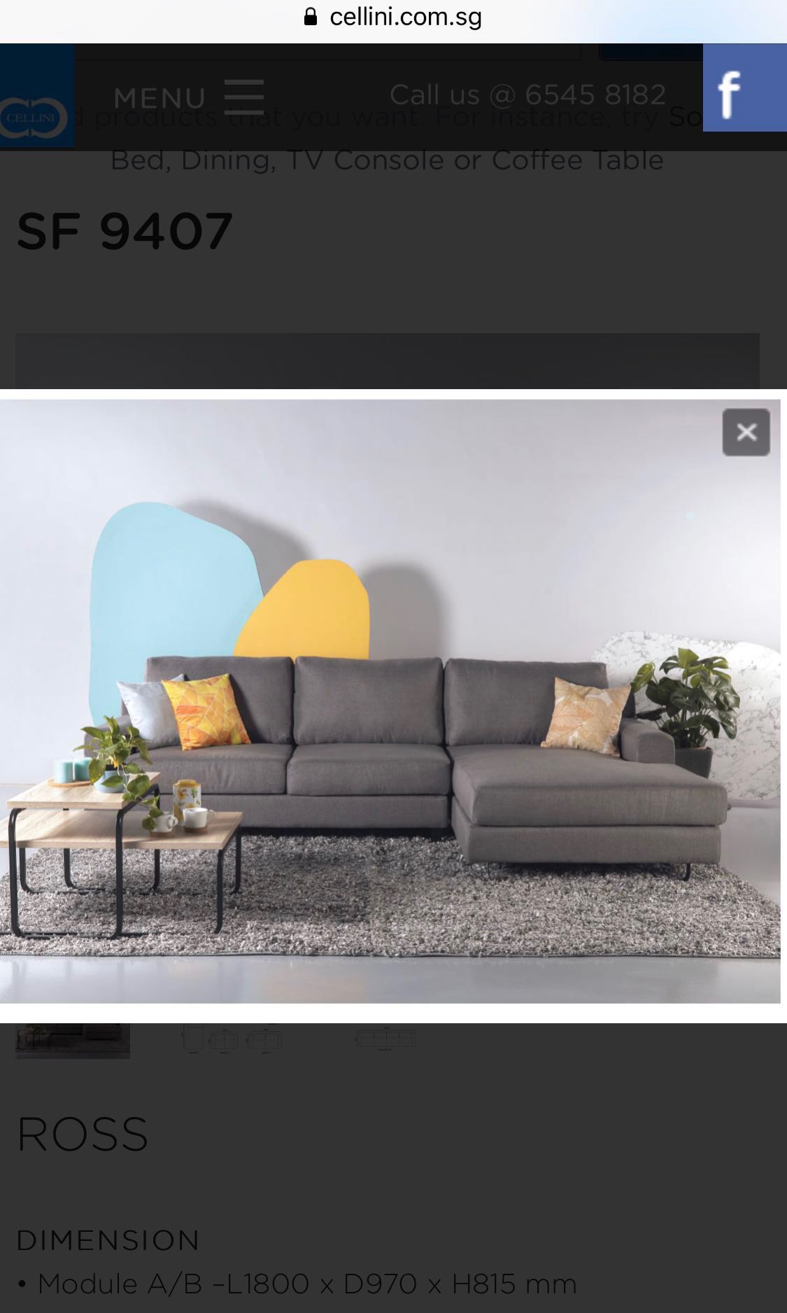 Cellini L Shaped Fabric Sofa