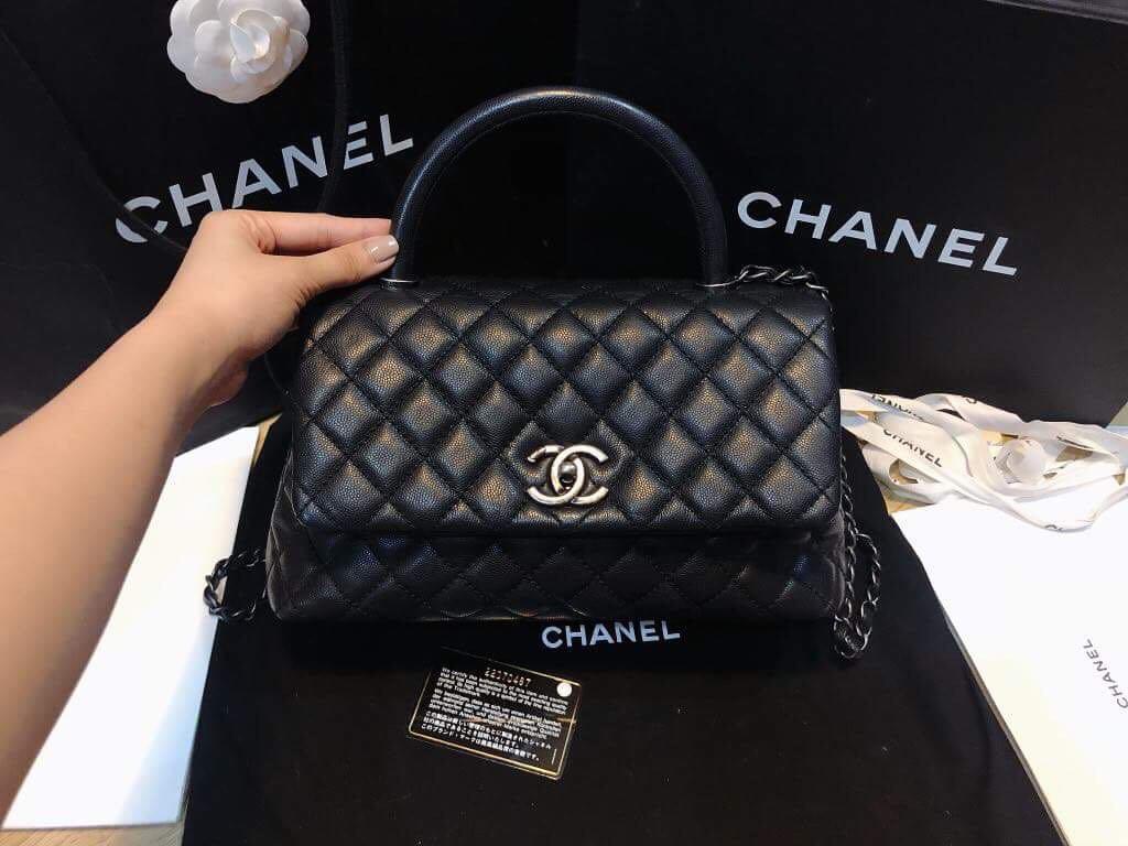 Chanel Coco Handle small size 淡金扣, 名牌, 手袋及銀包- Carousell