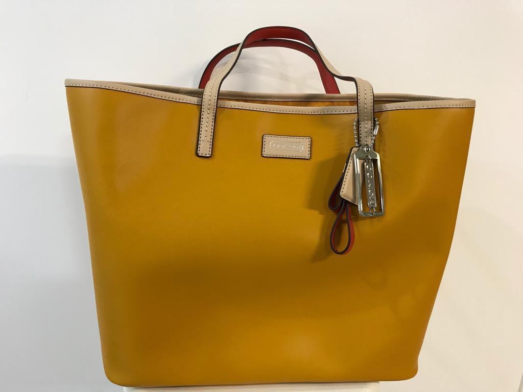 coach mustard yellow handbag