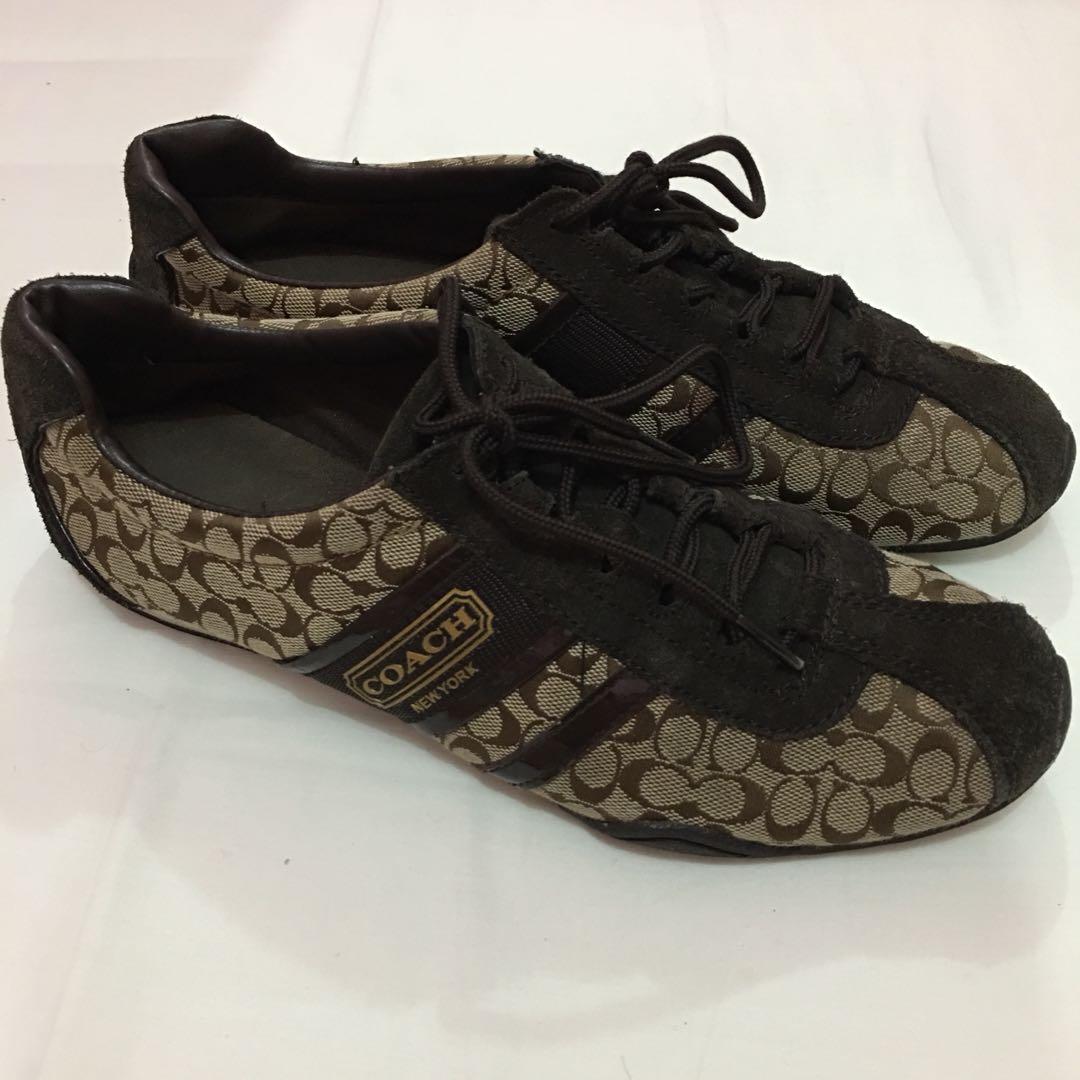 Coach Remonna Women Round Toe Canvas Brown Sneakers Fesyen Wanita Sepatu di Carousell