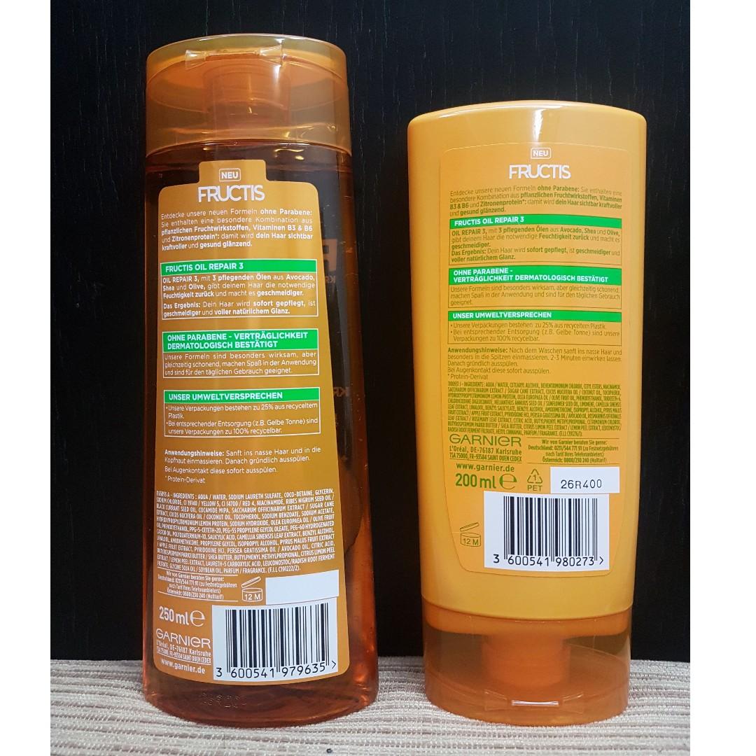 Fructis Oil Repair 3 Shampoo Conditioner 0ml From Germany Health Beauty Hair Care On Carousell