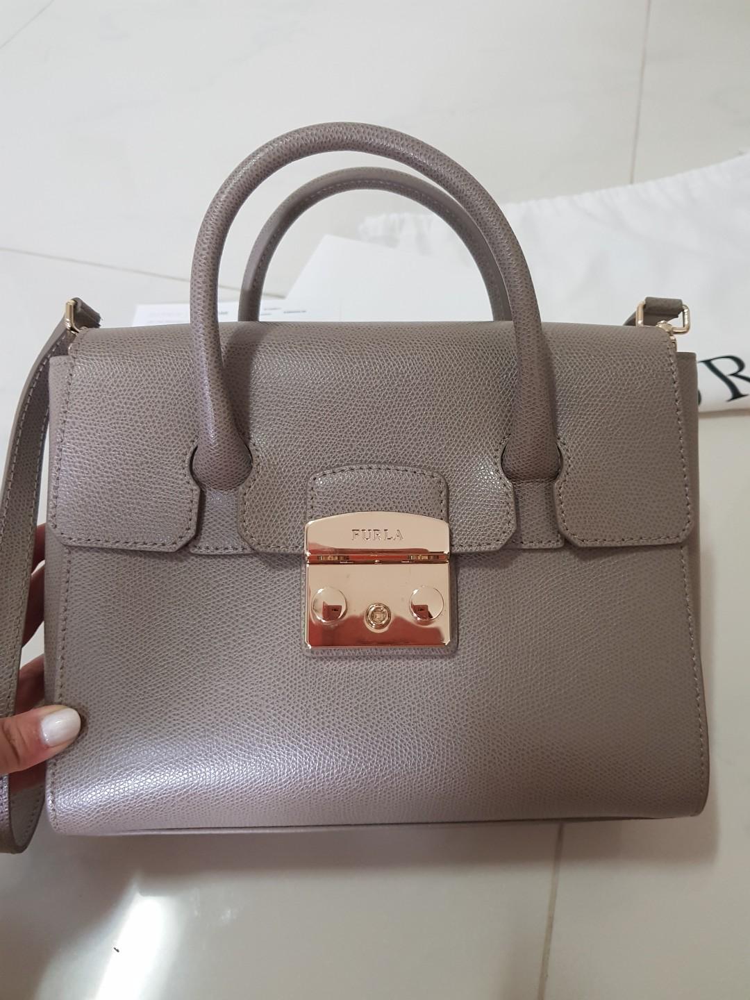 Furla metropolis small satchel in sabbia Luxury Bags Wallets on Carousell