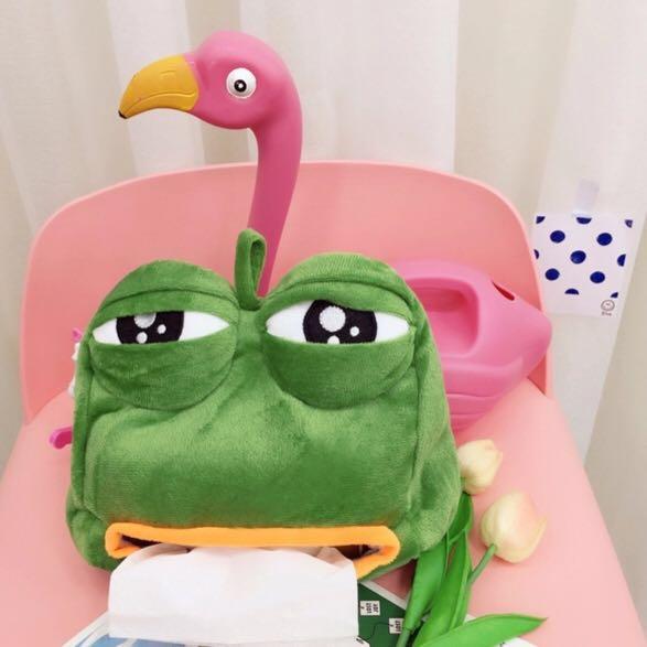Gift Pepe The Frog Animated Big Eyes Tissue Box Holder Furniture Home Decor Others On Carousell