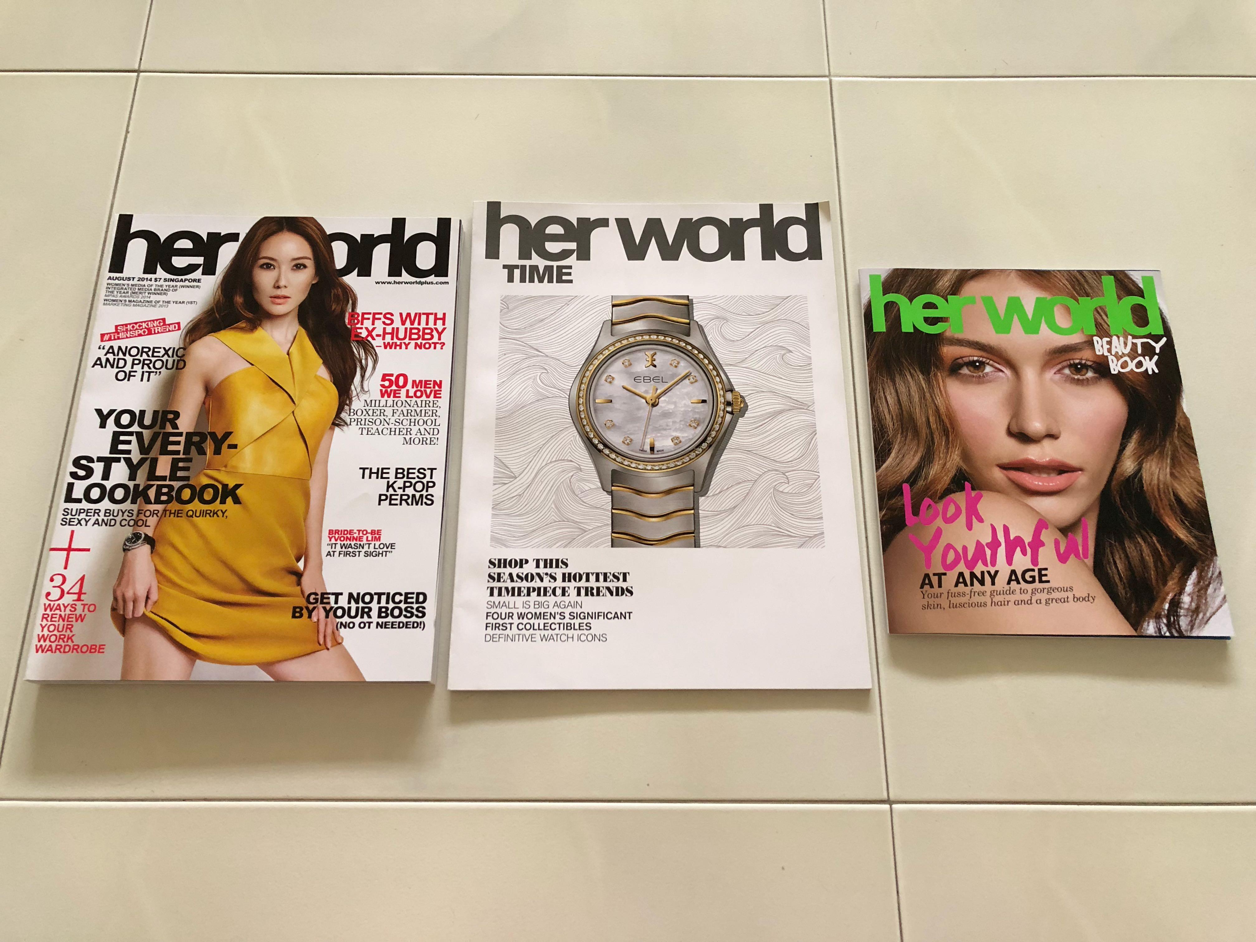 Her World Female Magazine Fashion Magazine Books Stationery Magazines Others On Carousell