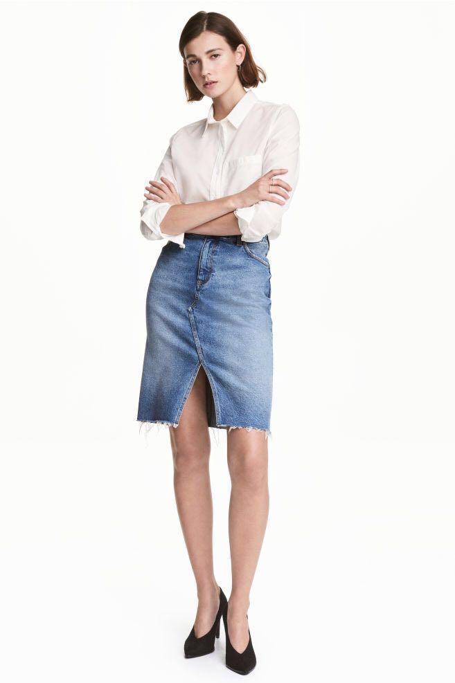 Denim midi 2025 skirt h&m